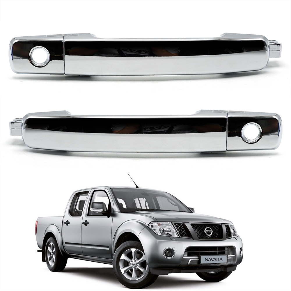 Front Lh+Rh 2Keyhole Chrome Handle Outer For Nissan Frontier Navara '06 '14 - Picture 1 of 8