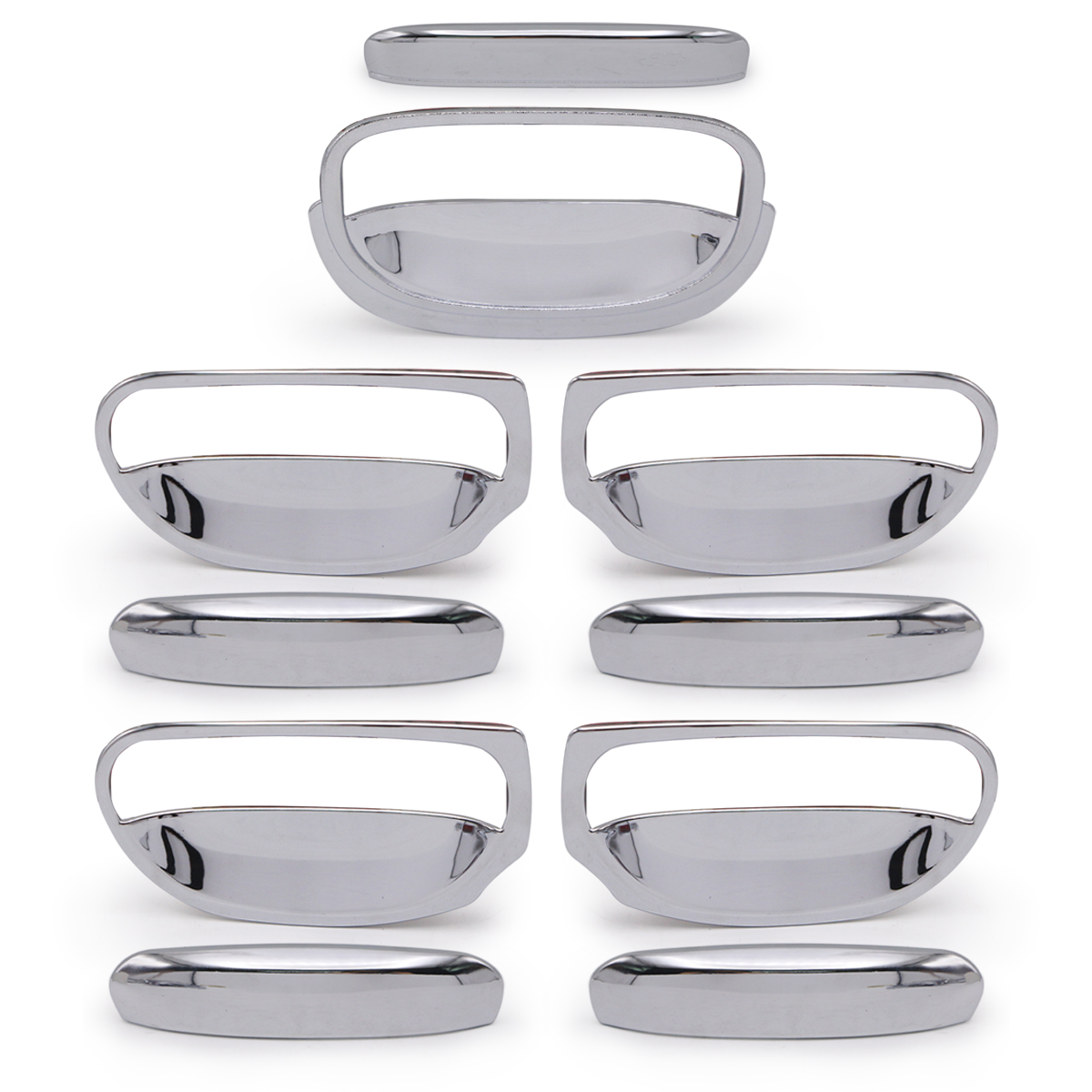 5Dr Chrome Handle Bowl Insert Cover Fits Mitsubishi Mirage Hatchback 2012 2019 - Picture 1 of 8