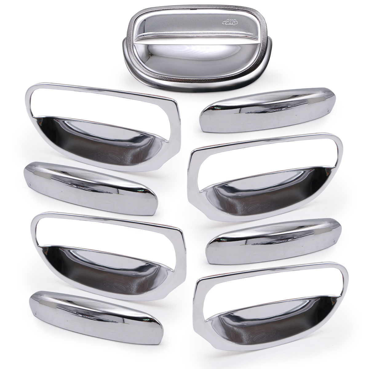 5Dr Chrome Handle Bowl Insert Cover Fits Mitsubishi Mirage Hatchback 2012 2019 - Picture 2 of 8