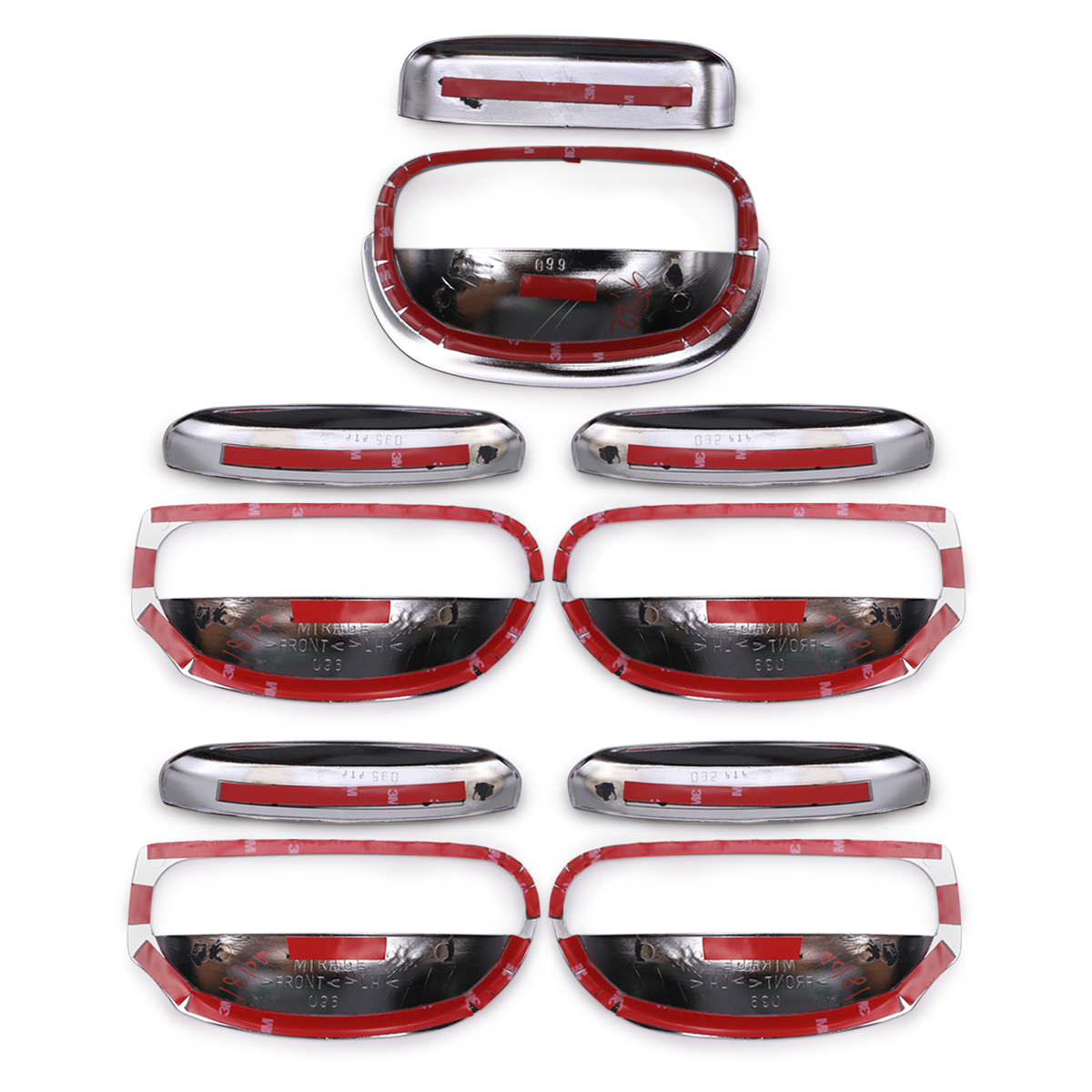 5Dr Chrome Handle Bowl Insert Cover Fits Mitsubishi Mirage Hatchback 2012 2019 - Picture 7 of 8