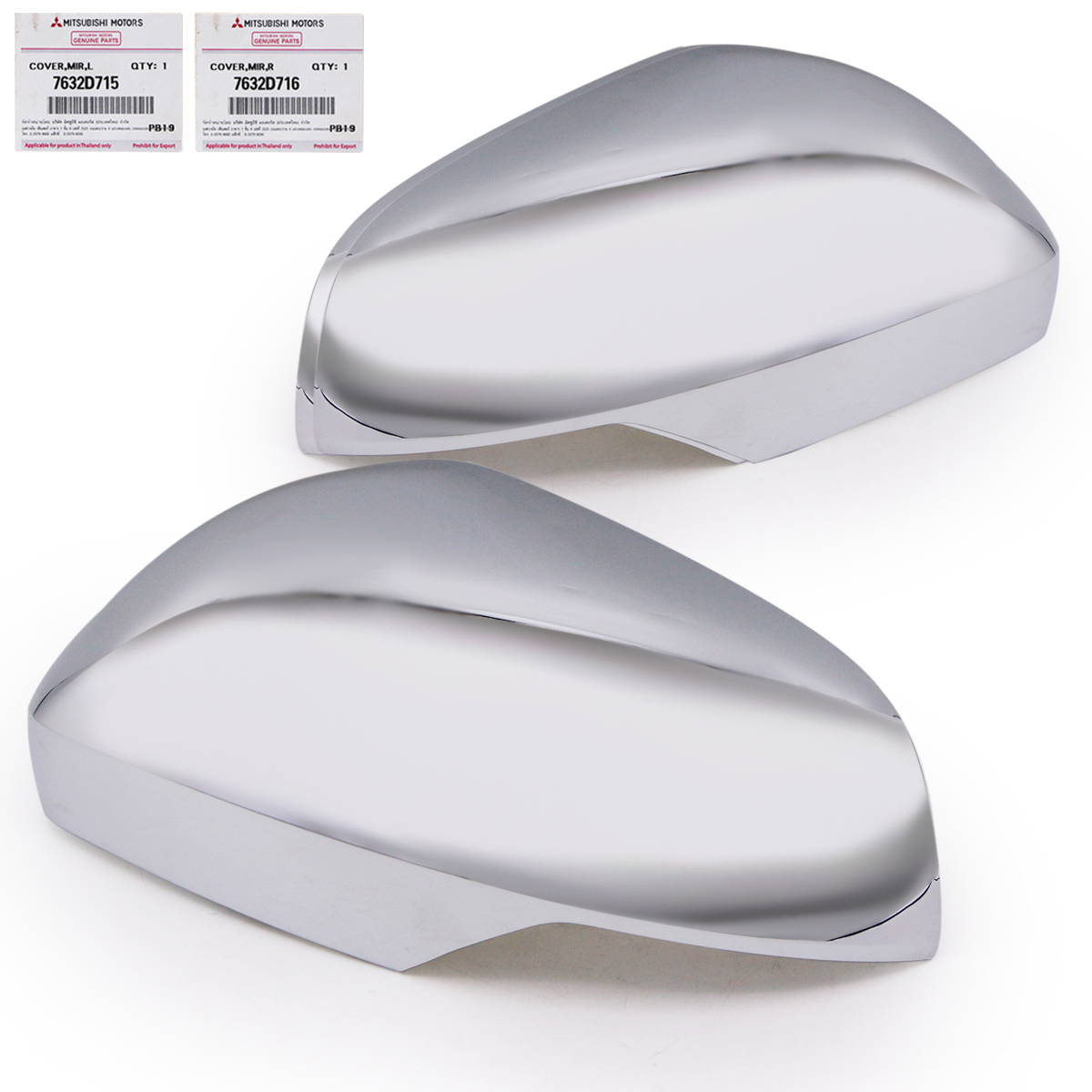 Pair Chrome Wing Side Mirror Cover For Mitsubishi Triton Pajero Sport