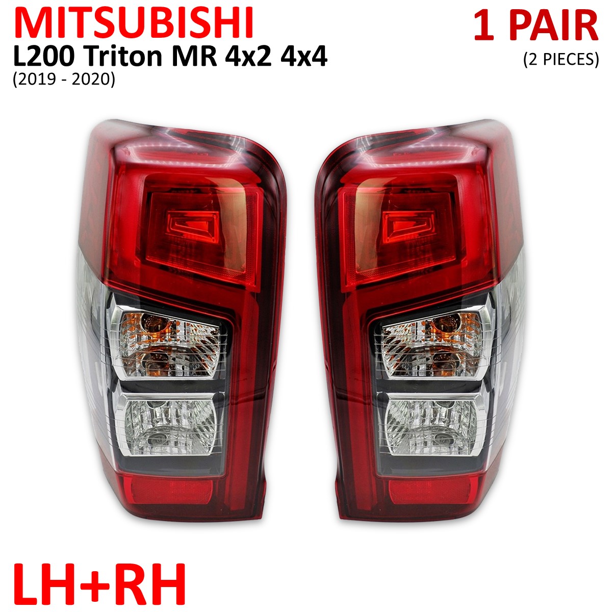 Pair Tail Lamp Light Bulbs For Mitsubishi L200 Triton MR 4x2 4x4 2019