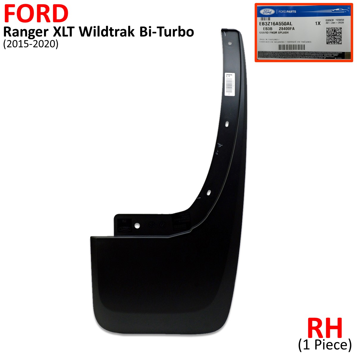 Rear Rh Splash Guard Mud Flap Fender For Ford Ranger XLT Wildtrak 2015 2020 EBay