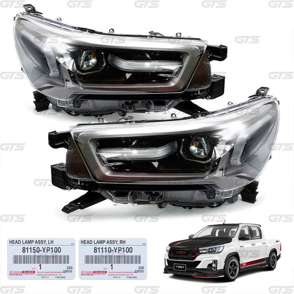 Set Projector Head Lamps Lights Fits Toyota Hilux Revo M70 80 Facelift