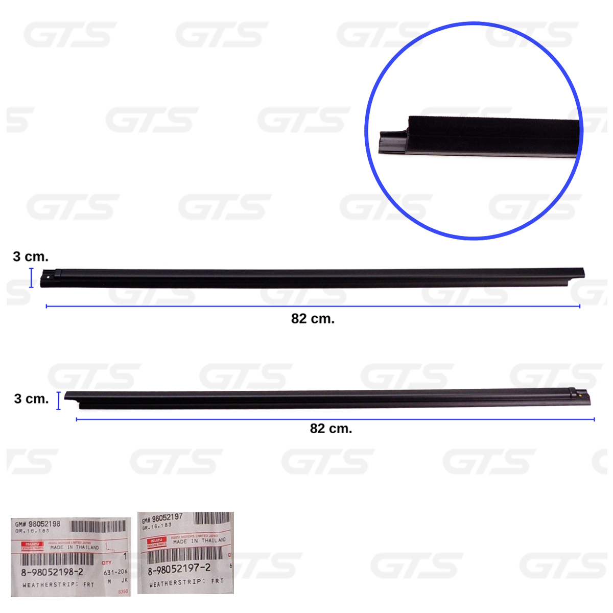 Set Front Inner+Outer Weatherstrip Door Belt For Isuzu D-Max Open Cab '12 '19 - Picture 9 of 10