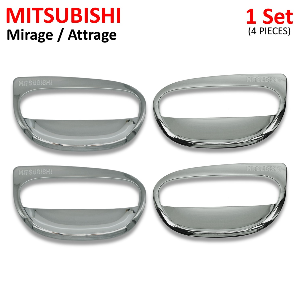 4Dr Chrome Bowl Insert Cover Trim Fits Mitsubishi Mirage Attrage 2012 2018