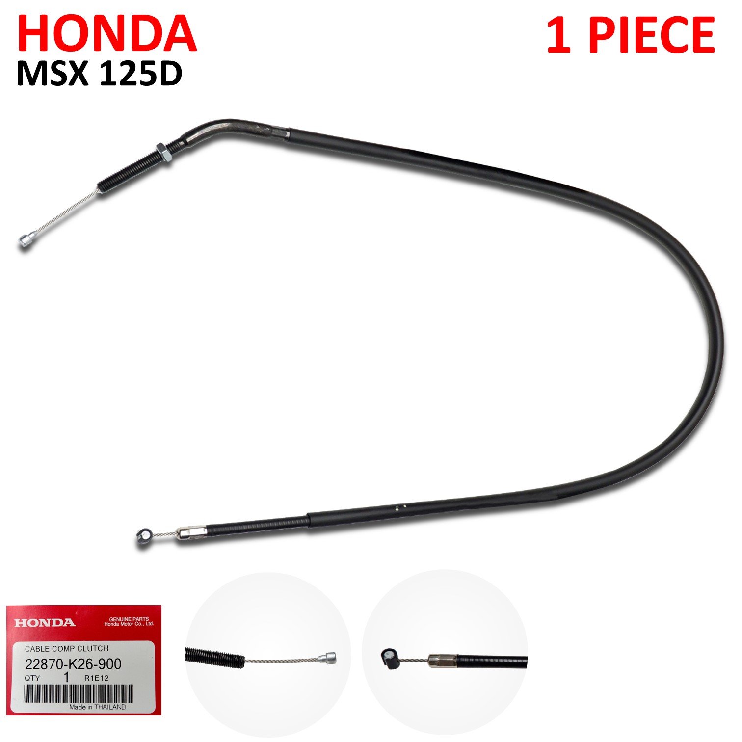 MSZ Grom Clutch Cable 22870K26900 For Honda MSX GROM 125D 2014 2015