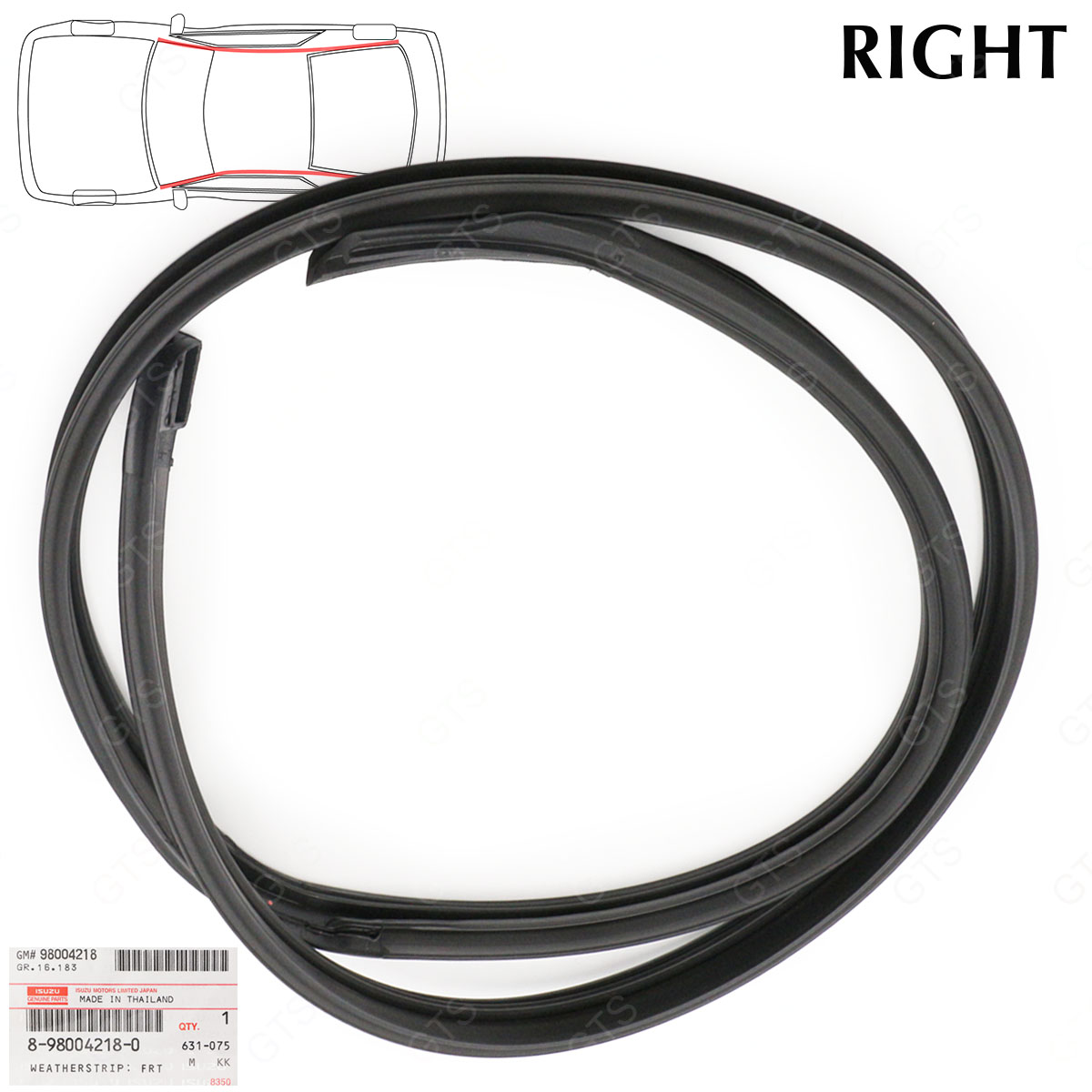 FITS ISUZU DMAX Dmax 2003 '10 Right Roof Drip Rail Weatherstrip Rubber