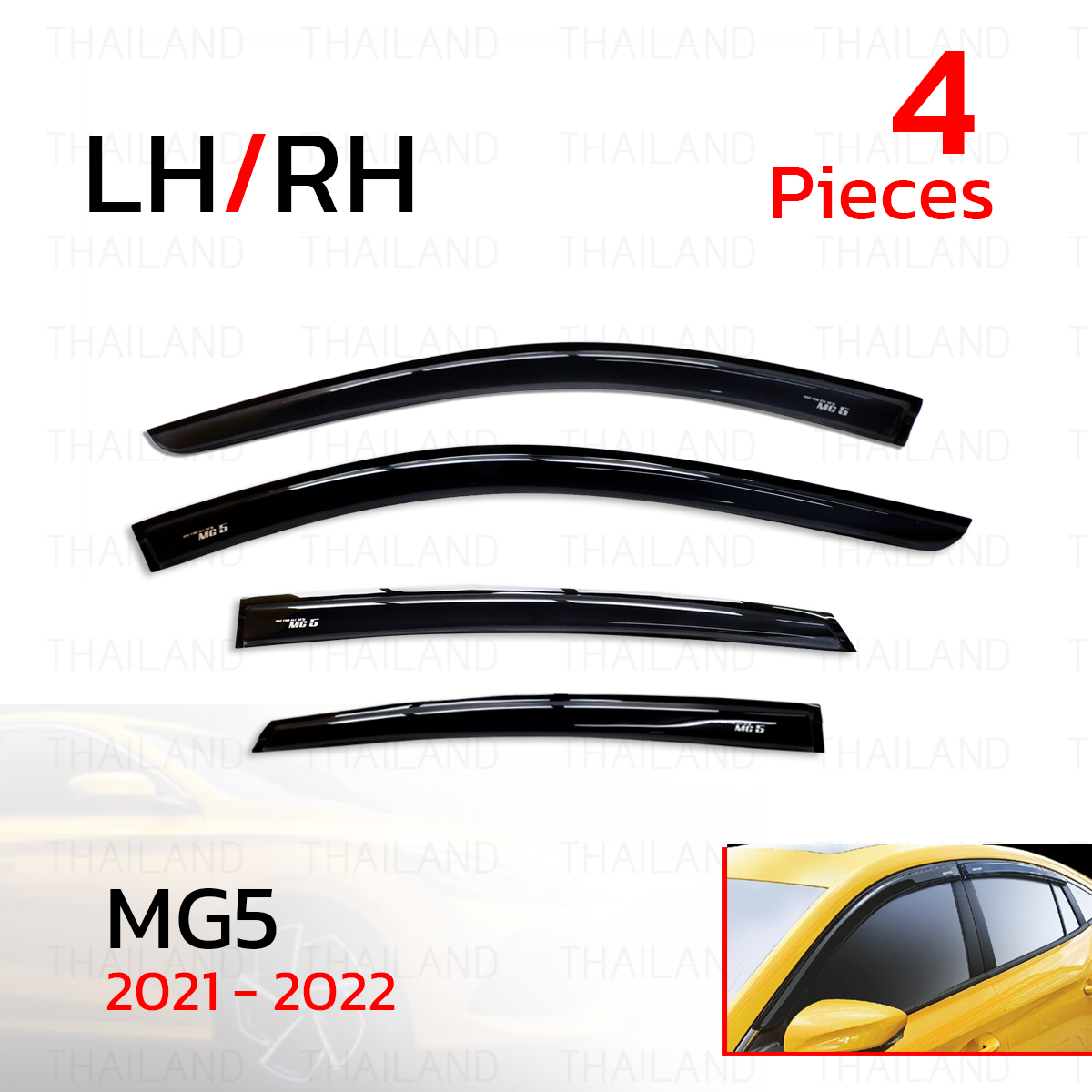 Window Sun Visor Rain Guard Deflector Fits MG MG5 MG 5 Sedan 2021-'22 ...