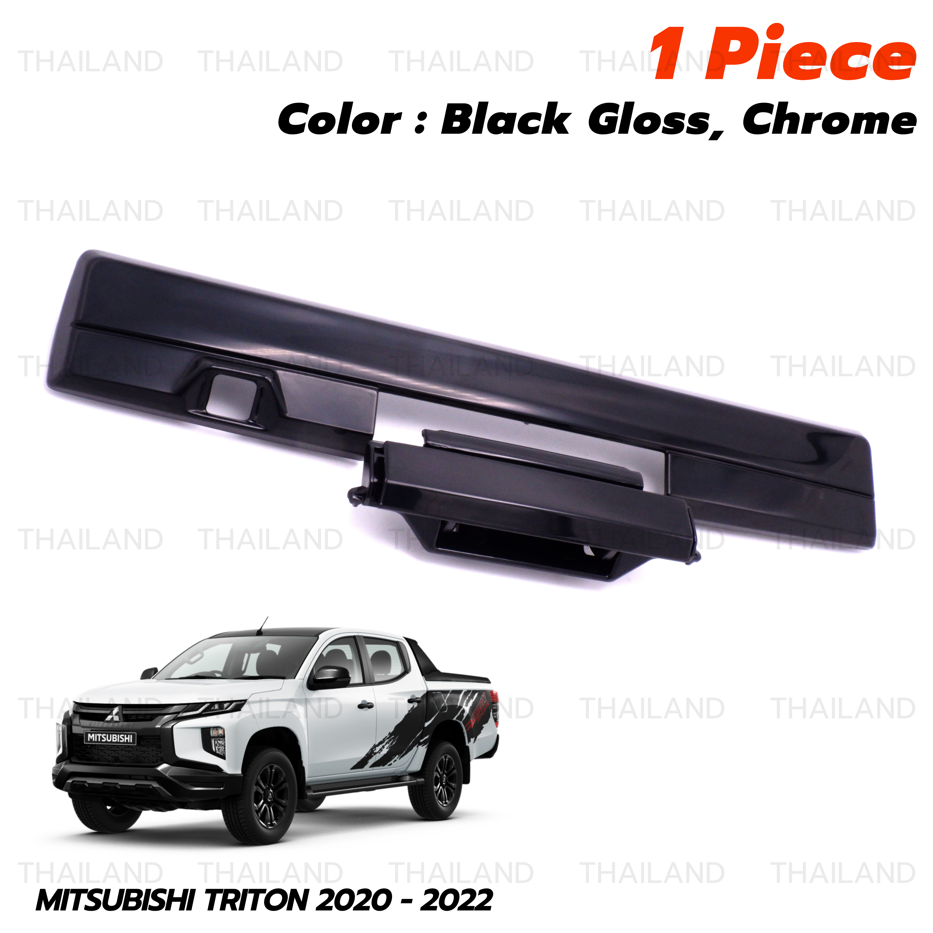 Black Tailgate Door Handle + Camera Hole For Mitsubishi L200