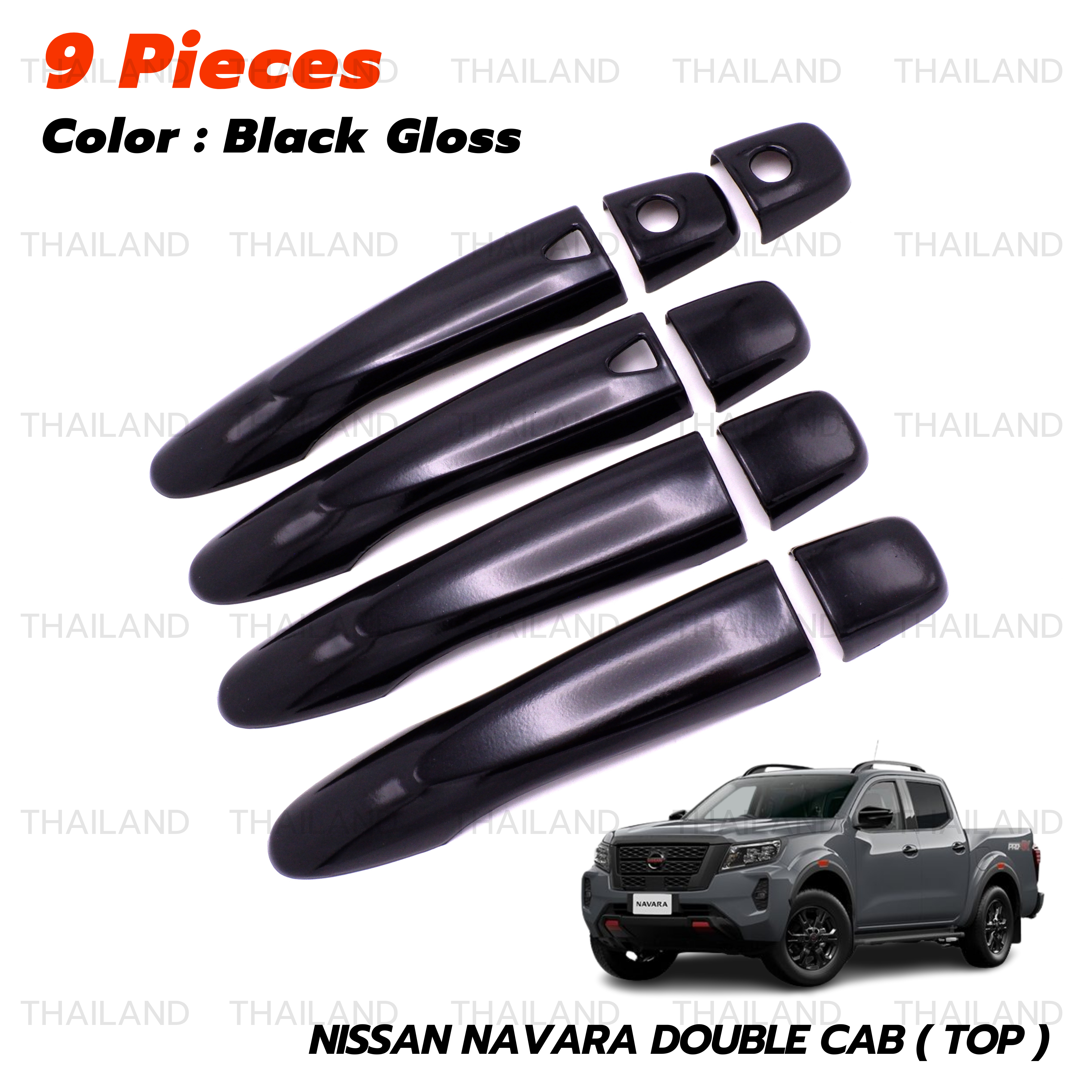 カッティングダイ(中古品) 823 Black 4Dr Handle Hand Cover Trim For Nissan Navara D23 NP300 Pick