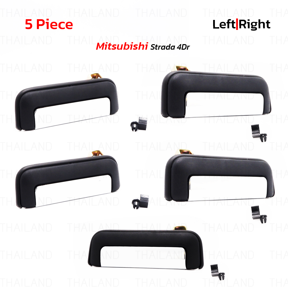 Set 5Door Outer Handle Hand Chrome For Mitsubishi L200 Strada K64
