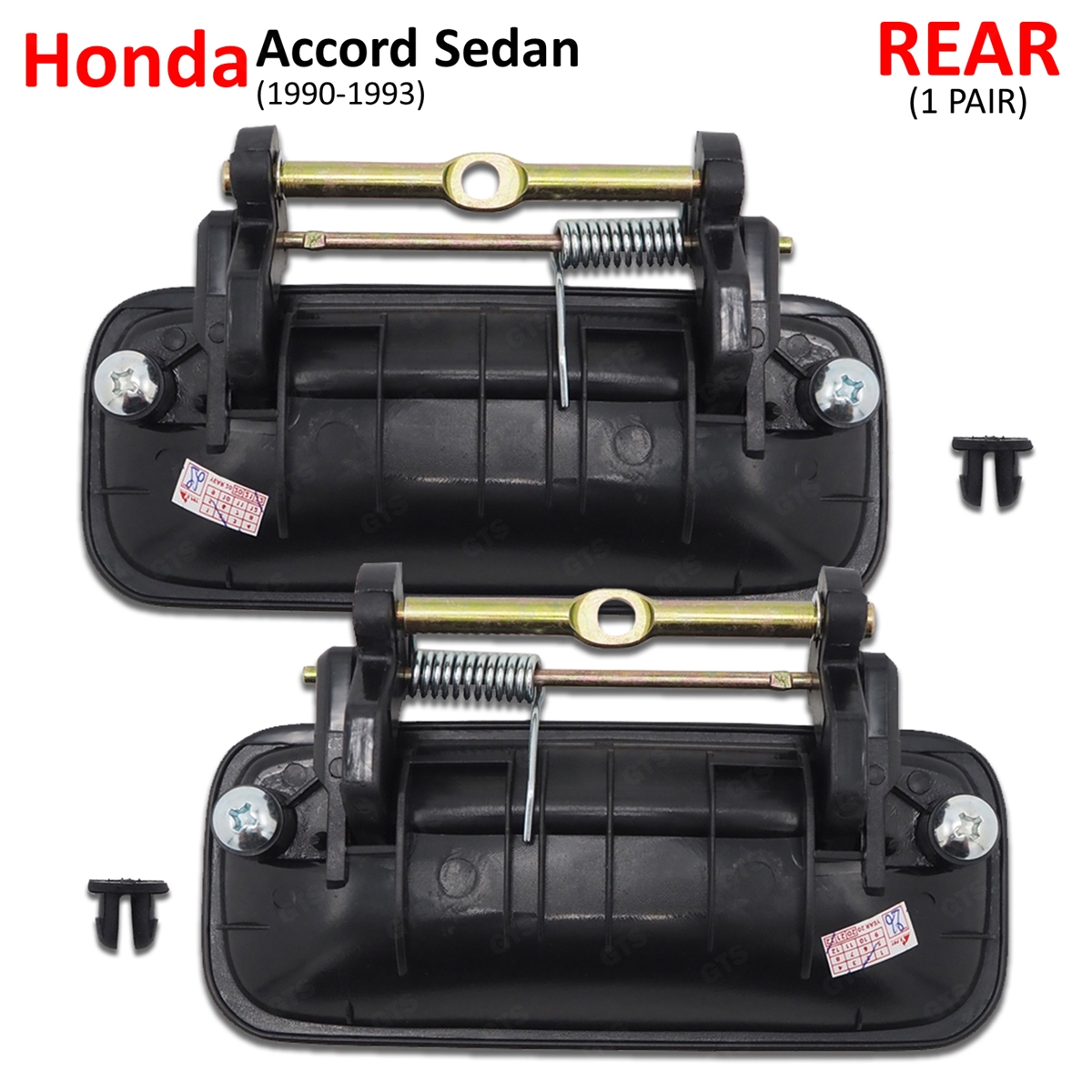 Set 4Dr Outside Outer Door Handle Fits Honda Accord Sedan 1990
