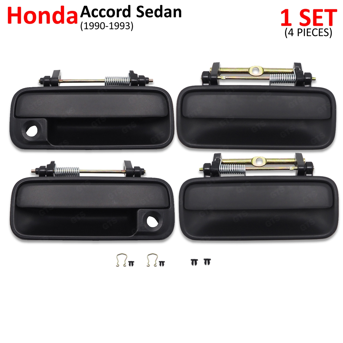 Set 4Dr Outside Outer Door Handle Fits Honda Accord Sedan 1990