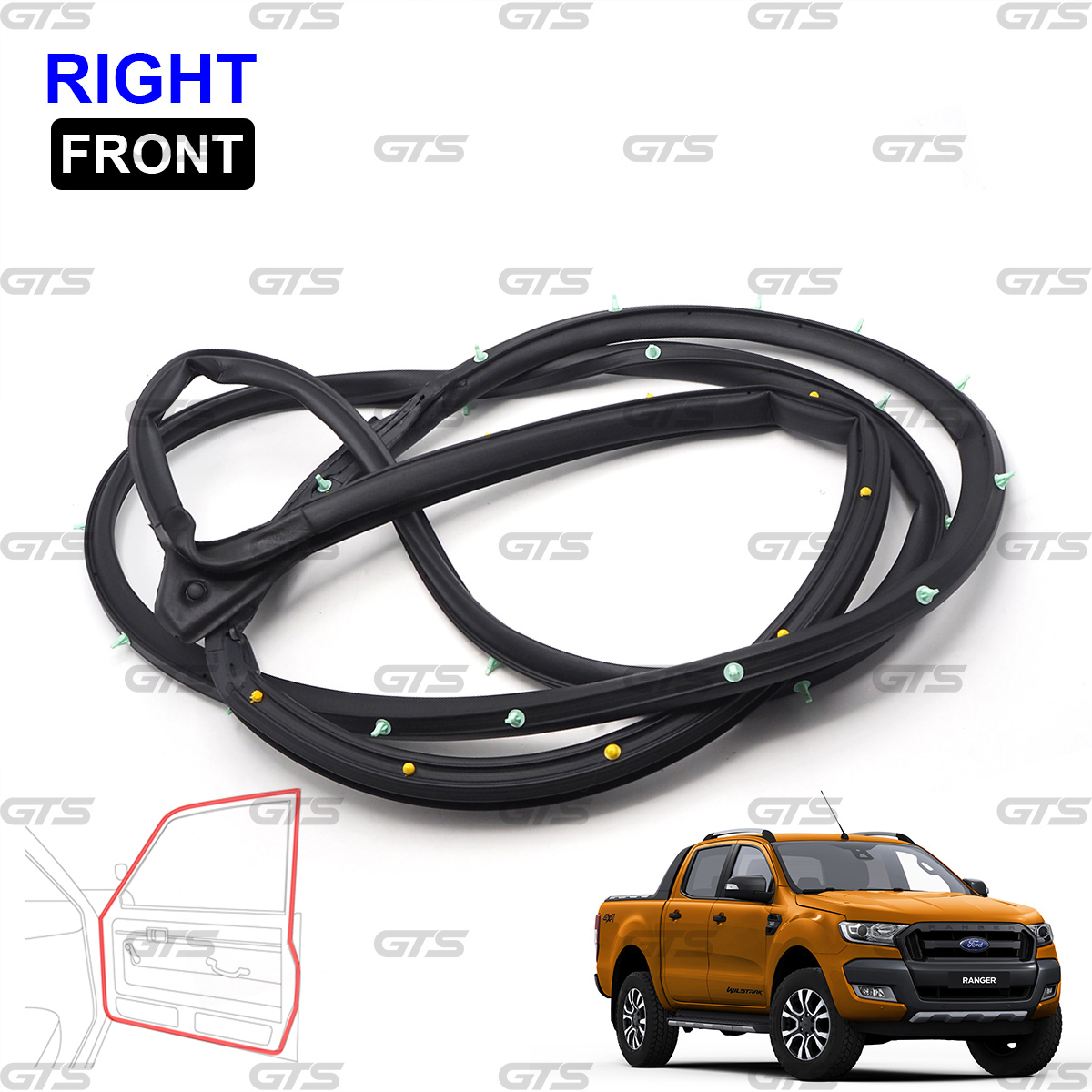 Par De Burletes De Goma Para Puertas Delanteras De Ford Ranger Y Mazda B2300/B3000/B4000 (1993-2011) | Fairchild