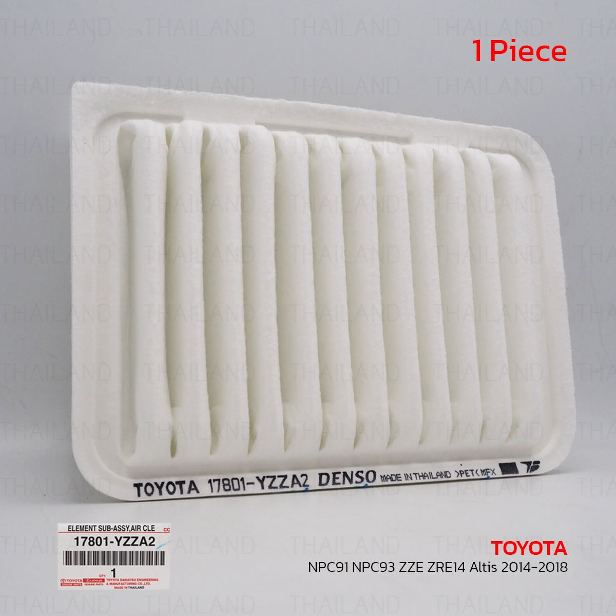Air Filter 17801-YZZA2 Fits Toyota Vios Yaris 08 - 13 Corolla