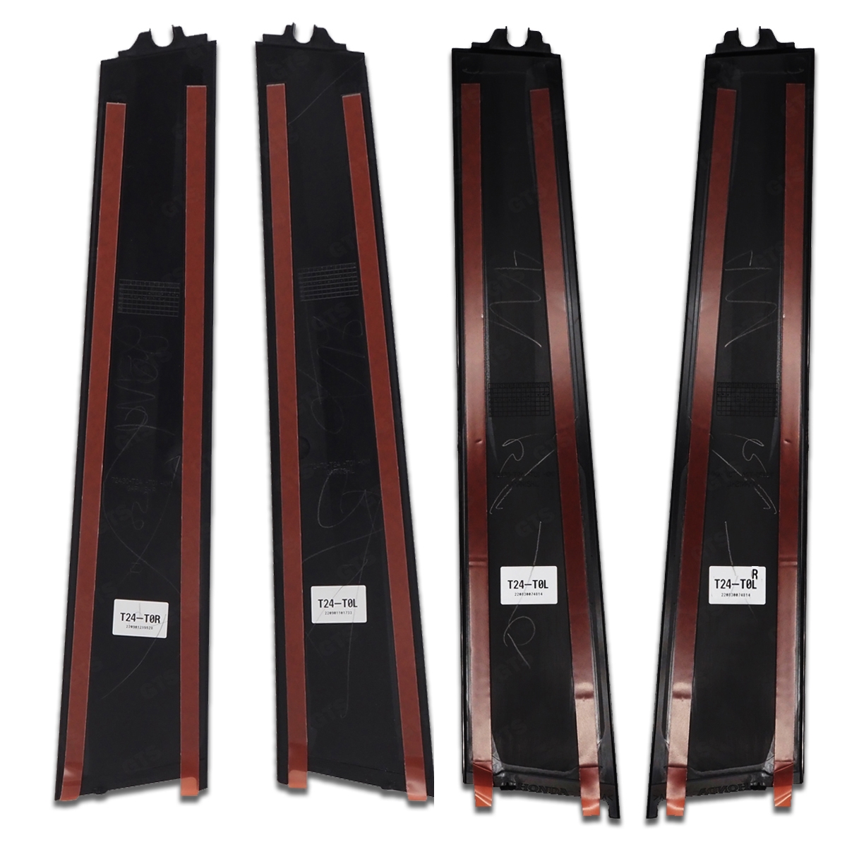 Set Black RS Mirror Cap Door Pillar Molding Fits Honda Civic FE RS 2021 - 2023 - Picture 8 of 11