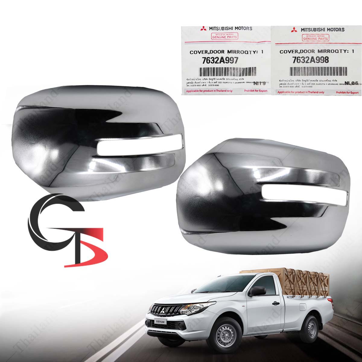For Mitsubishi L200 Triton 2015 2016 17 Pair Wing Side Mirror Cover