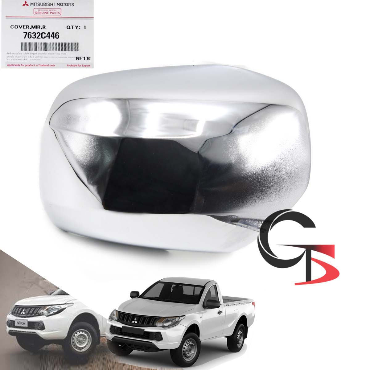 For Mitsubishi L200 Triton 15 2017 Right Wing Side Mirror Cover Chrome No Light eBay
