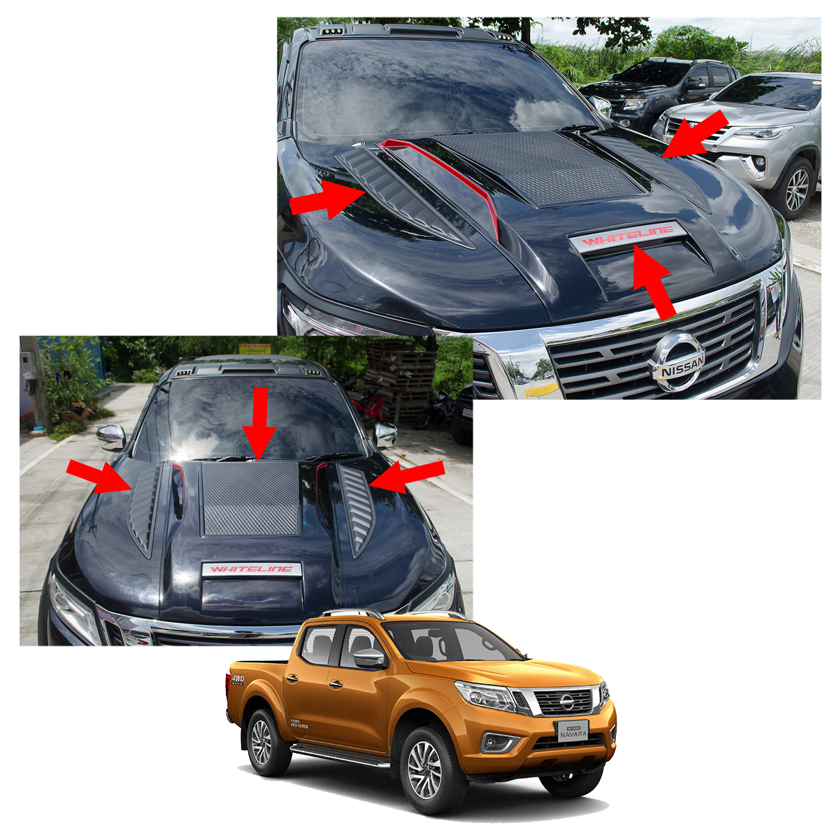 Bonnet Hood Scoop Vent Cover V3 Trim Black Red Fits Nissan ... Bonnet Hood Scoop Vent Cover V3 Trim Black Red Fits Nissan ...