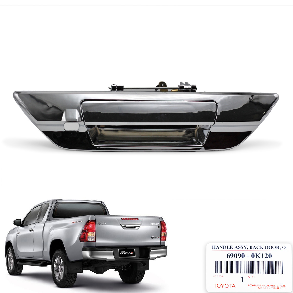 Fits Toyota Hilux Revo Sr5 2015 16 17 Rear Camera Tailgate Handle Black