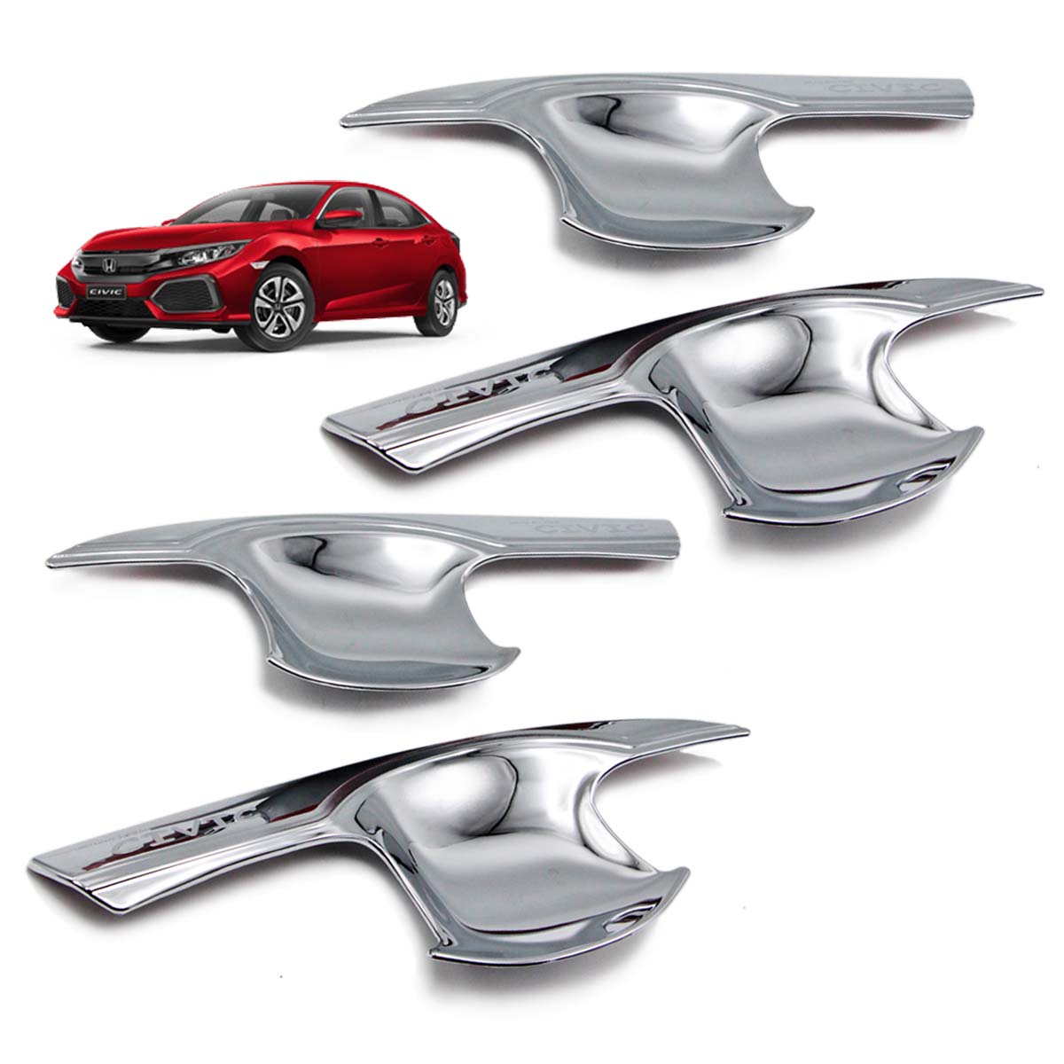 For New Honda Civic FK 2017 18 5Door Handle Bowl Inner Insert Cover Chrome Trim