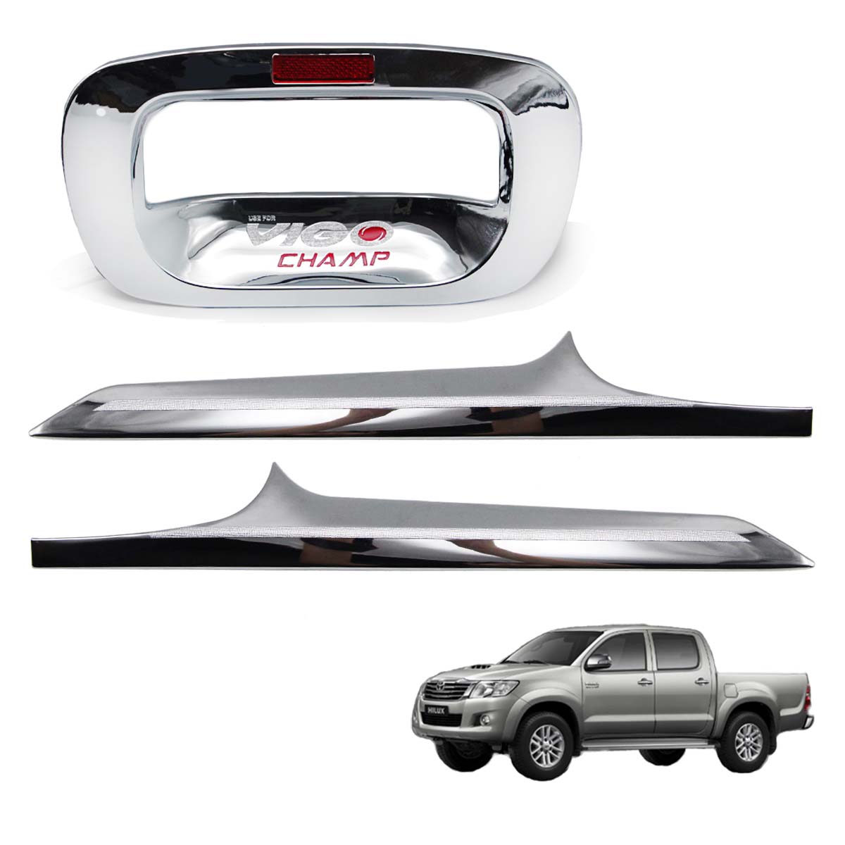 TailGate Tailgate Handle Cover V2 Chrome For Toyota Hilux Vigo Champ 2011 2014