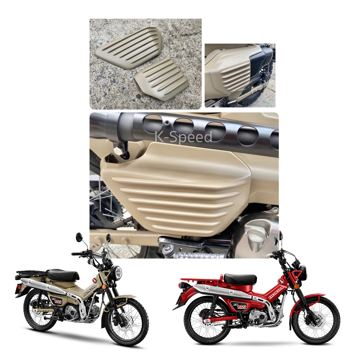 Brown Fairing Side Pocket Cover Custom For Honda CT125 Hunter Cub