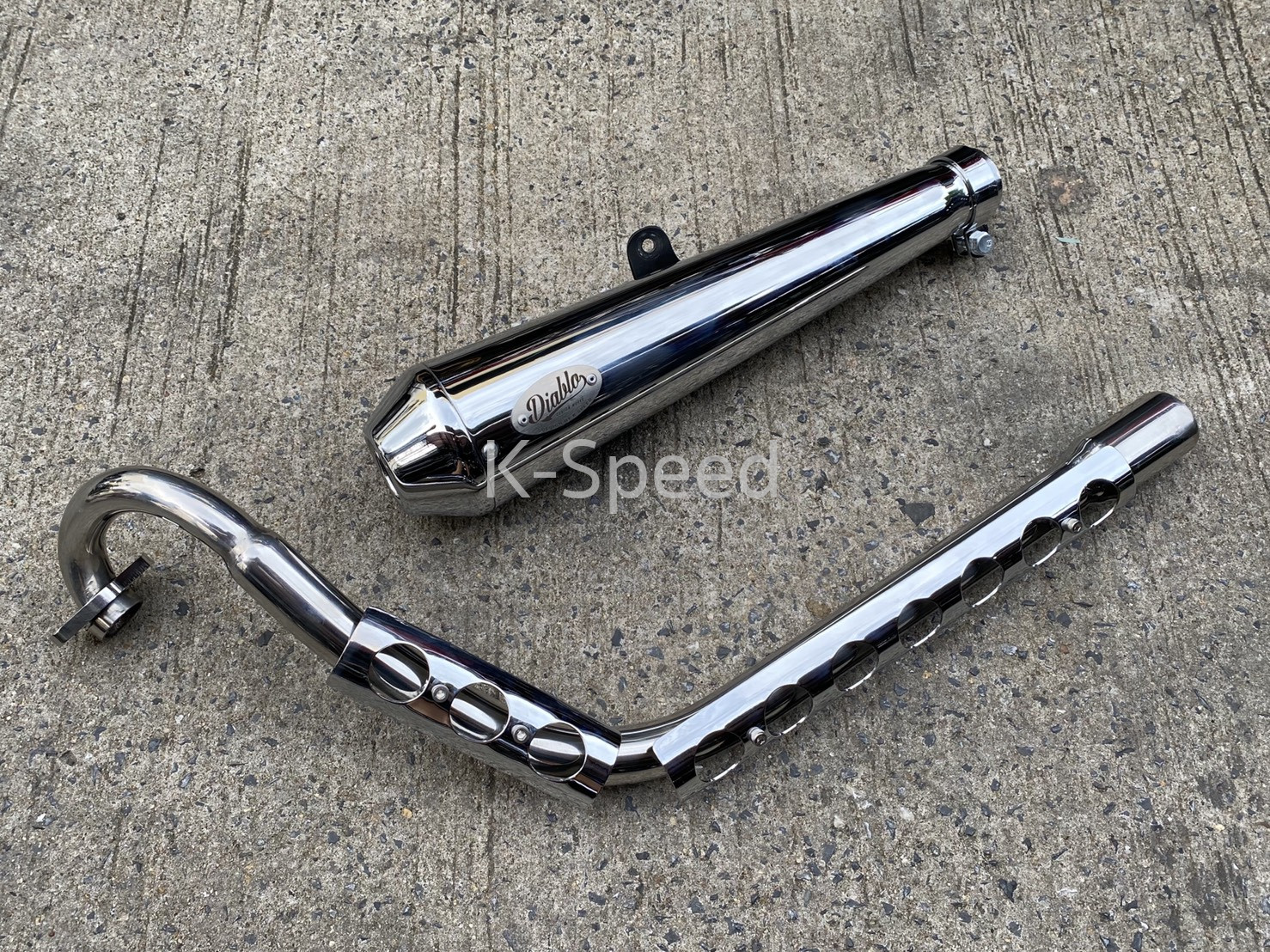 Full System Exhaust Pipe (Chromium tip) For Honda CT125 Hunter Cub