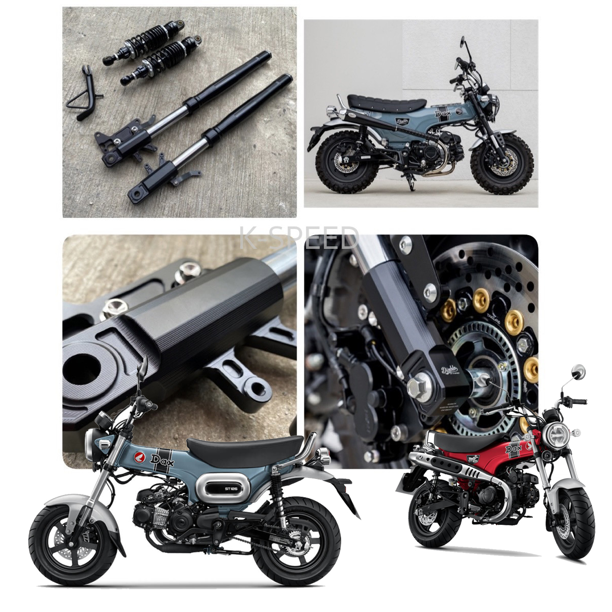 Super low Set Front Fork+Rear Shock+Stand Fits Honda DAX125 ST125