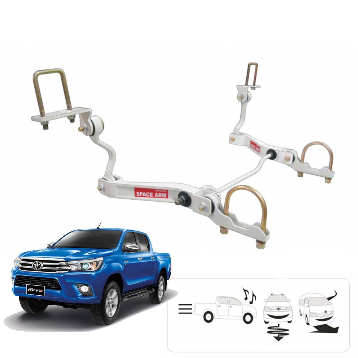 Powerwarauto Rear Stabilizer Sway Bar Anti Roll Space Arm for Toyota Hilux Hi-Lux Revo SR5 M70 M80 4x4 4WD Pick-up UTE 2016 2017 2018
