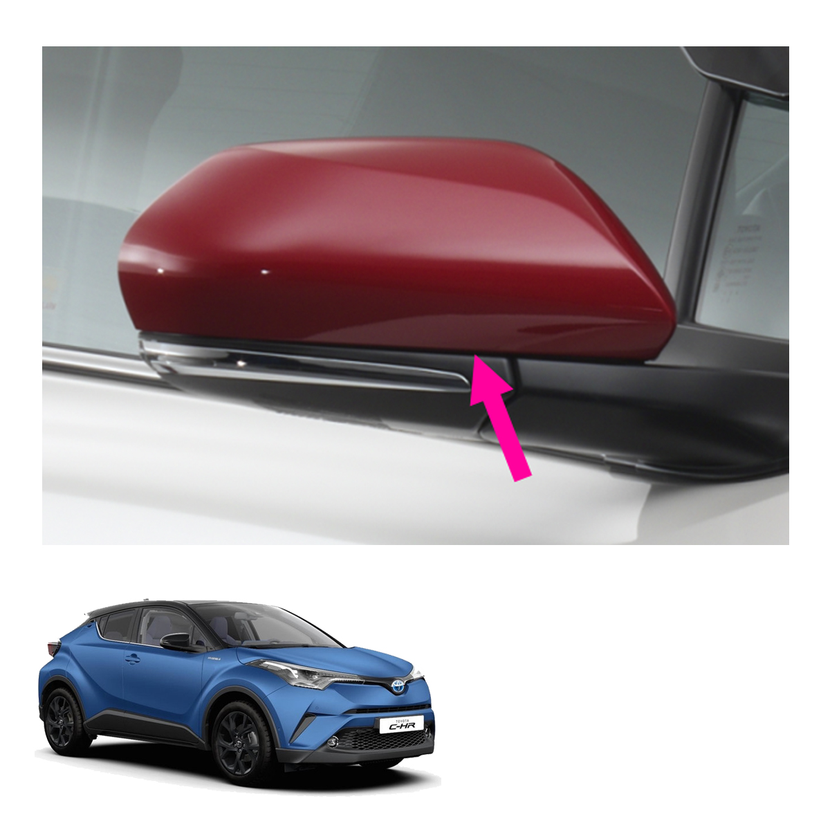 Fits Toyota C Hr Suv 18 19 Genuine Wing Side Mirror Garnish Cover Trim Red Ebay