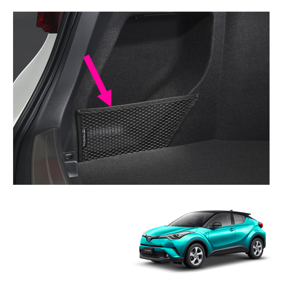 Left Side Rear Trunk Cargo Net Black Genuine Fits Toyota C Hr Suv
