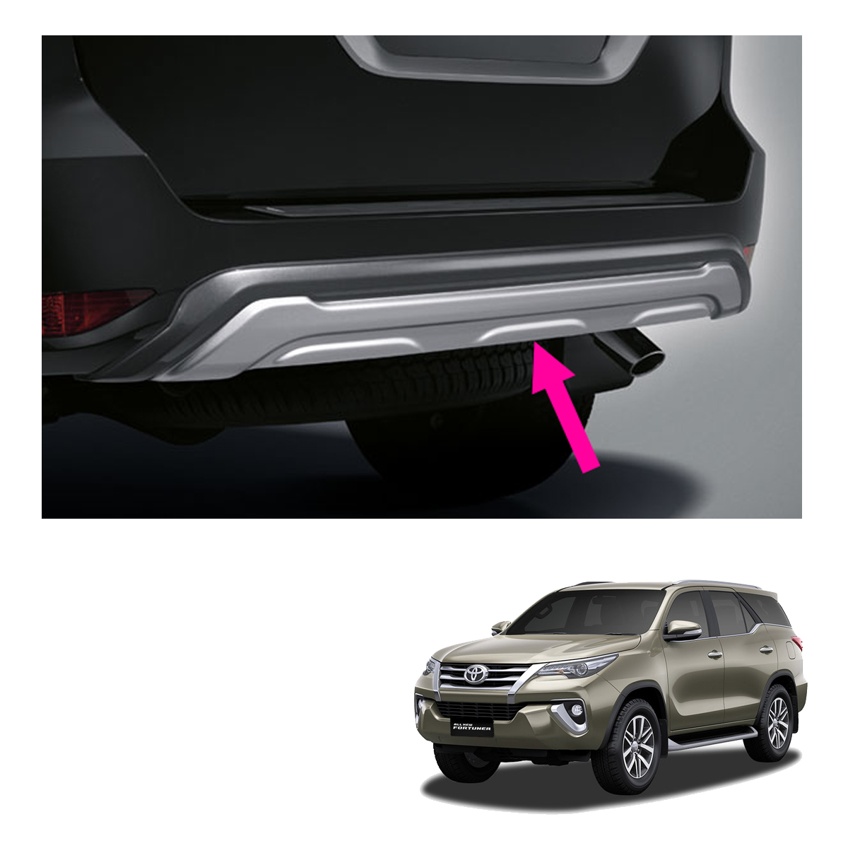 2015 2016 For Toyota Fortuner SUV Hilux SW4 Rear Bumper Guard Protector