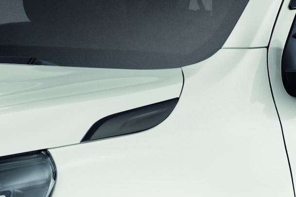 Set Side Hood Trim Garnish Matte Black For Toyota Fortuner Suv