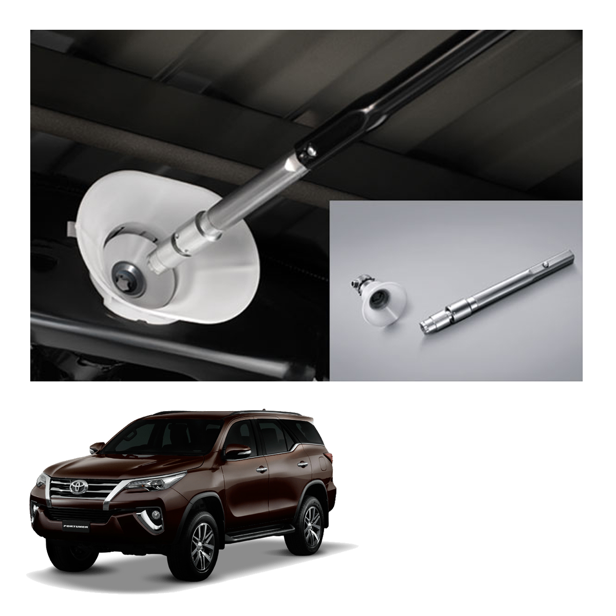 Spare Tire Turn Lock Locking Genuine Chrome For Toyota Fortuner Suv