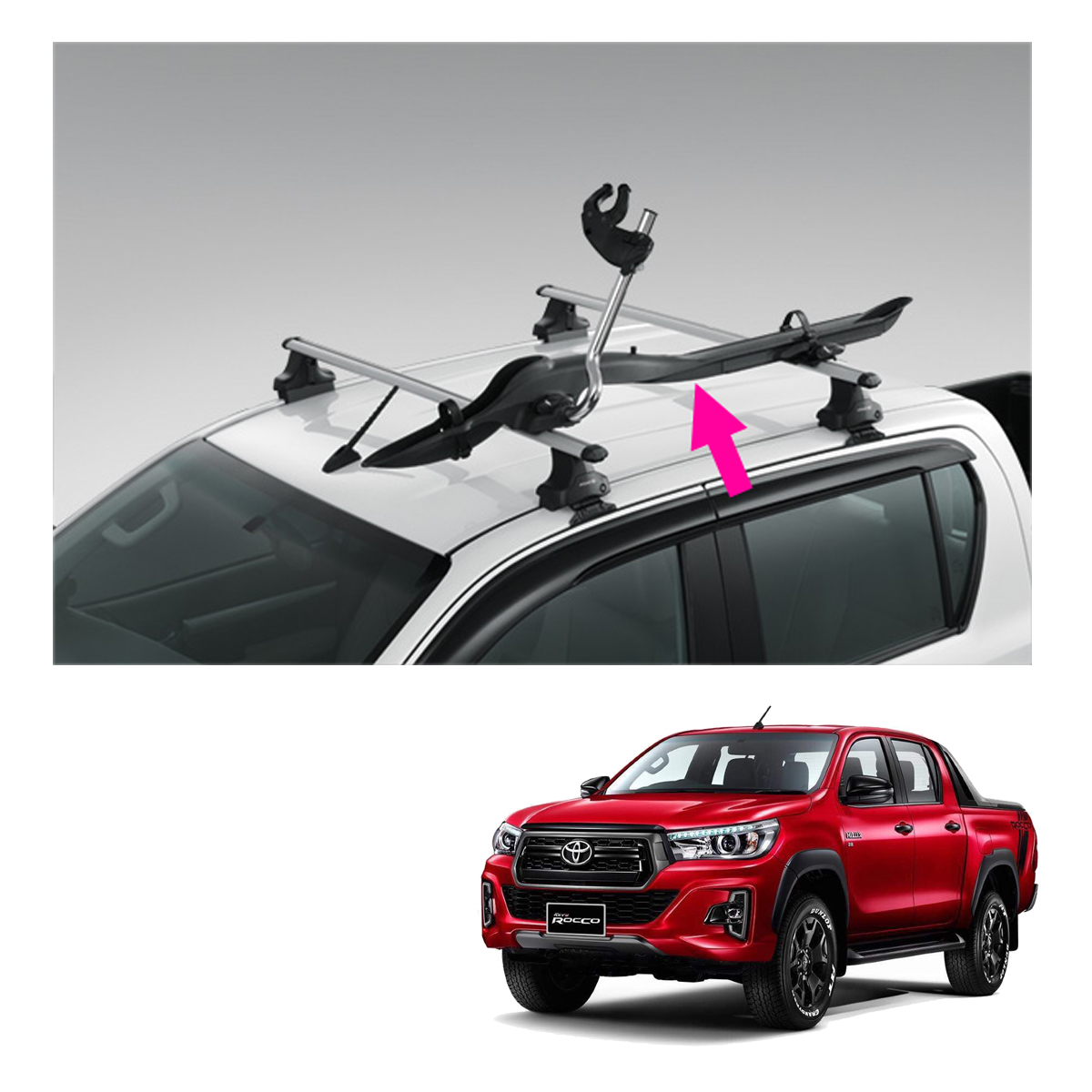 Genuine Roof Rack Bike Holder Left Black For Toyota Hilux Revo Rocco