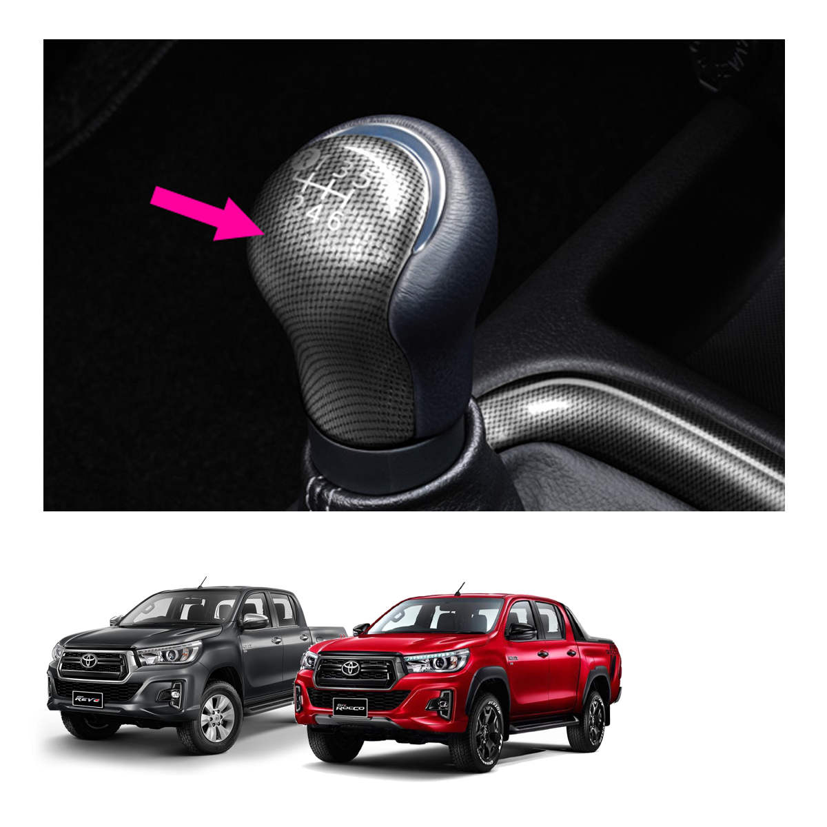 Leather Gear Knob Manual 6 Speed Black Carbon Fits Toyota Hilux Revo 2015 2019 Ebay